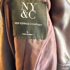 NY & Company Purple Leather Jacket